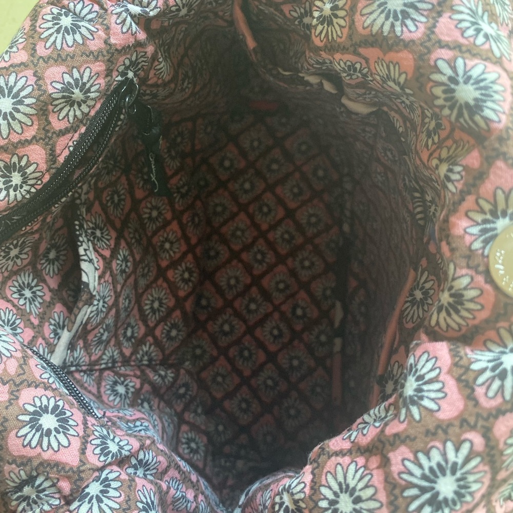 Vera Bradley retired mocha rouge shoulder bag pink, brown, white floral pattern - Picture 16 of 16
